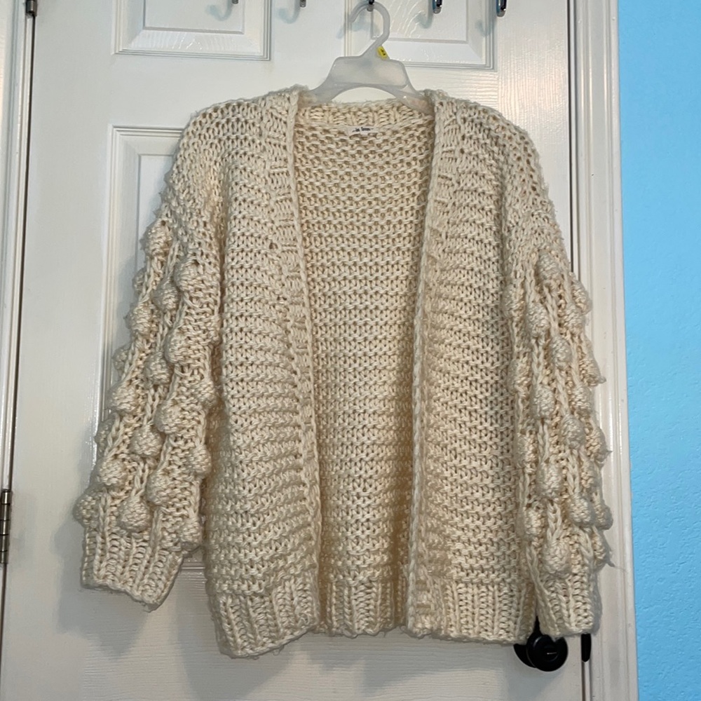 Cream Crocheted Cardigan